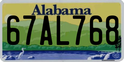 AL license plate 67AL768