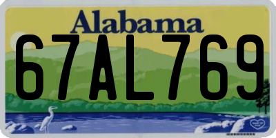 AL license plate 67AL769