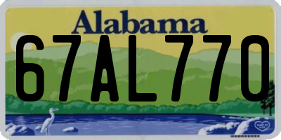 AL license plate 67AL770
