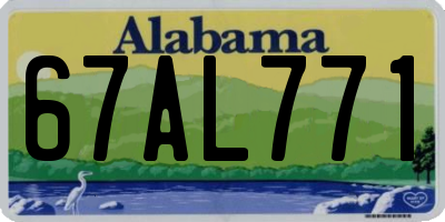 AL license plate 67AL771