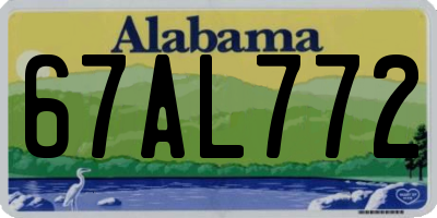 AL license plate 67AL772