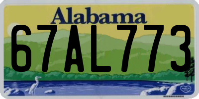 AL license plate 67AL773