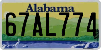 AL license plate 67AL774