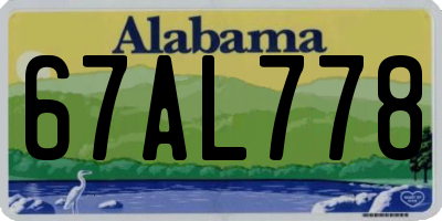 AL license plate 67AL778