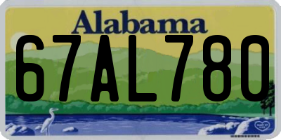 AL license plate 67AL780