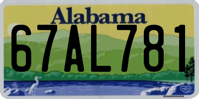 AL license plate 67AL781