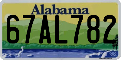 AL license plate 67AL782