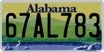 AL license plate 67AL783