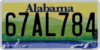 AL license plate 67AL784