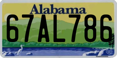 AL license plate 67AL786