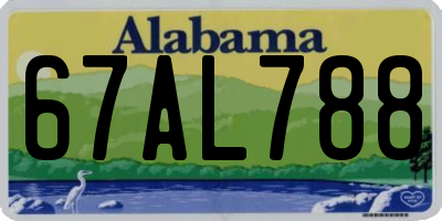 AL license plate 67AL788