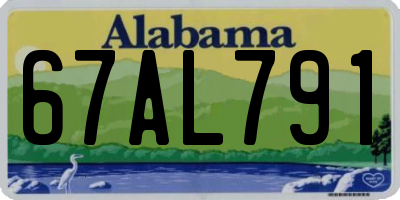 AL license plate 67AL791