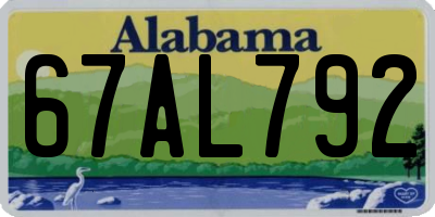 AL license plate 67AL792