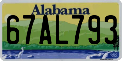AL license plate 67AL793