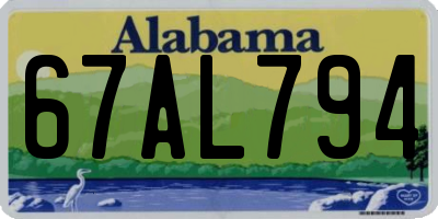AL license plate 67AL794