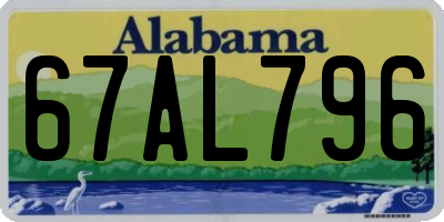 AL license plate 67AL796