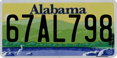 AL license plate 67AL798