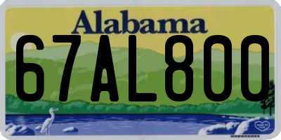AL license plate 67AL800