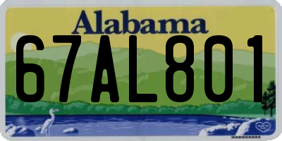 AL license plate 67AL801