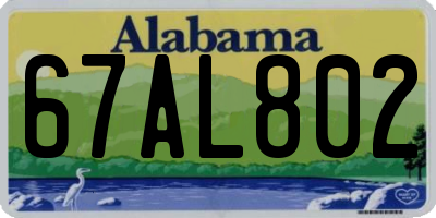 AL license plate 67AL802
