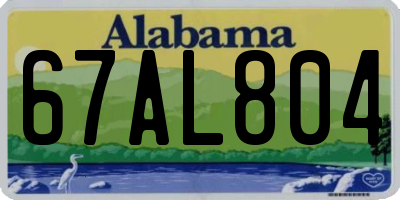 AL license plate 67AL804
