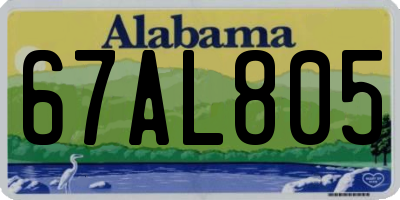 AL license plate 67AL805