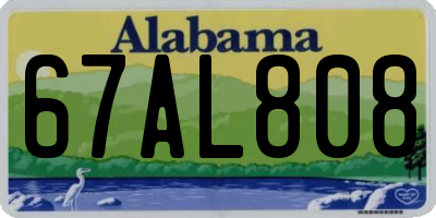 AL license plate 67AL808