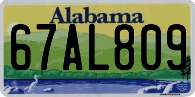 AL license plate 67AL809