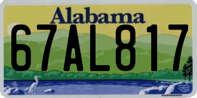 AL license plate 67AL817