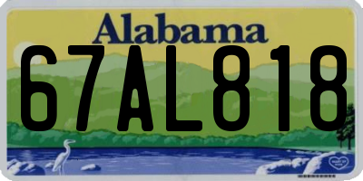AL license plate 67AL818