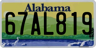 AL license plate 67AL819