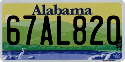AL license plate 67AL820
