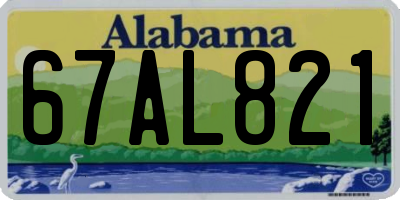 AL license plate 67AL821
