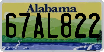 AL license plate 67AL822