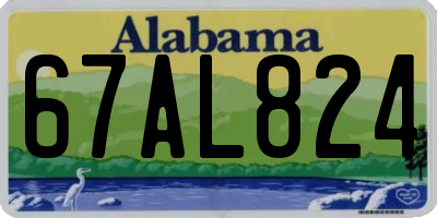 AL license plate 67AL824