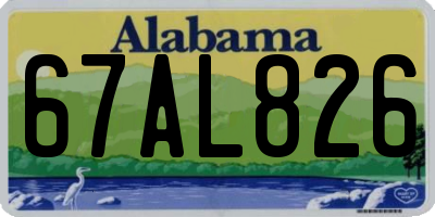AL license plate 67AL826