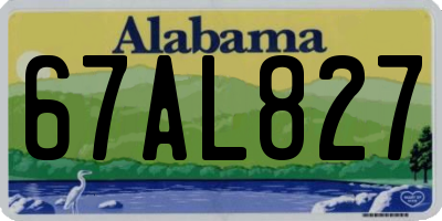 AL license plate 67AL827