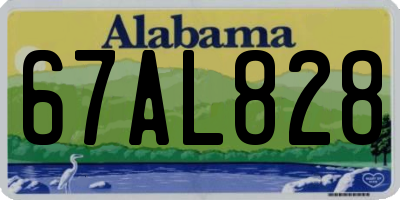AL license plate 67AL828