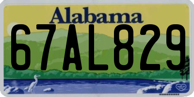 AL license plate 67AL829