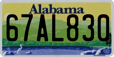 AL license plate 67AL830