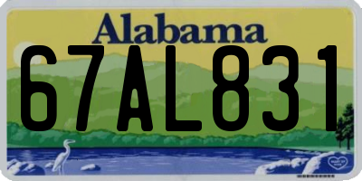 AL license plate 67AL831