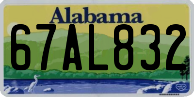 AL license plate 67AL832