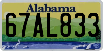 AL license plate 67AL833