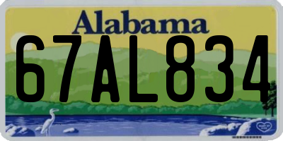 AL license plate 67AL834