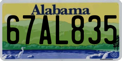 AL license plate 67AL835