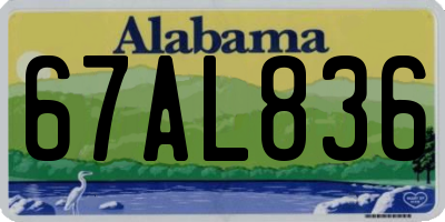 AL license plate 67AL836