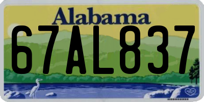 AL license plate 67AL837