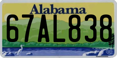 AL license plate 67AL838