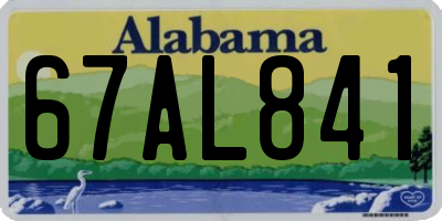 AL license plate 67AL841