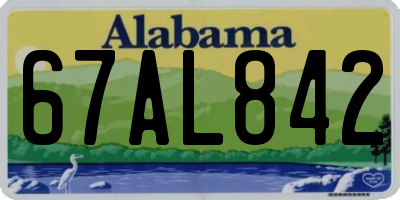 AL license plate 67AL842